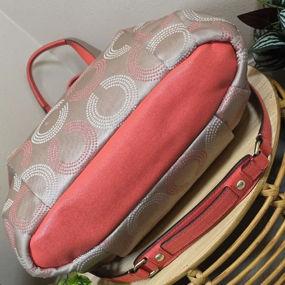 Coach Ashley Dotted Op Art Tote & Matching Wallet